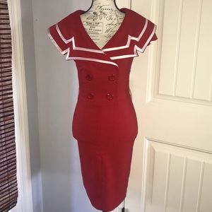 Tatyana Bettie Paige sailor red mini dress xs
